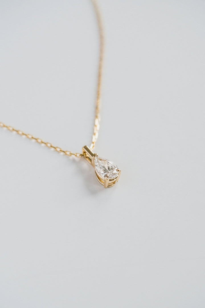 Pear Shape Diamond Solitaire Box Pendant