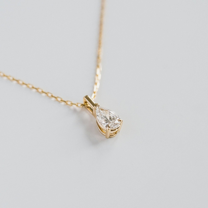 Pear Shape Diamond Solitaire Box Pendant