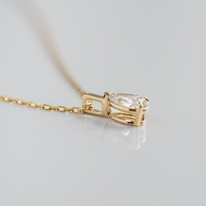 Pear Shape Diamond Solitaire Box Pendant