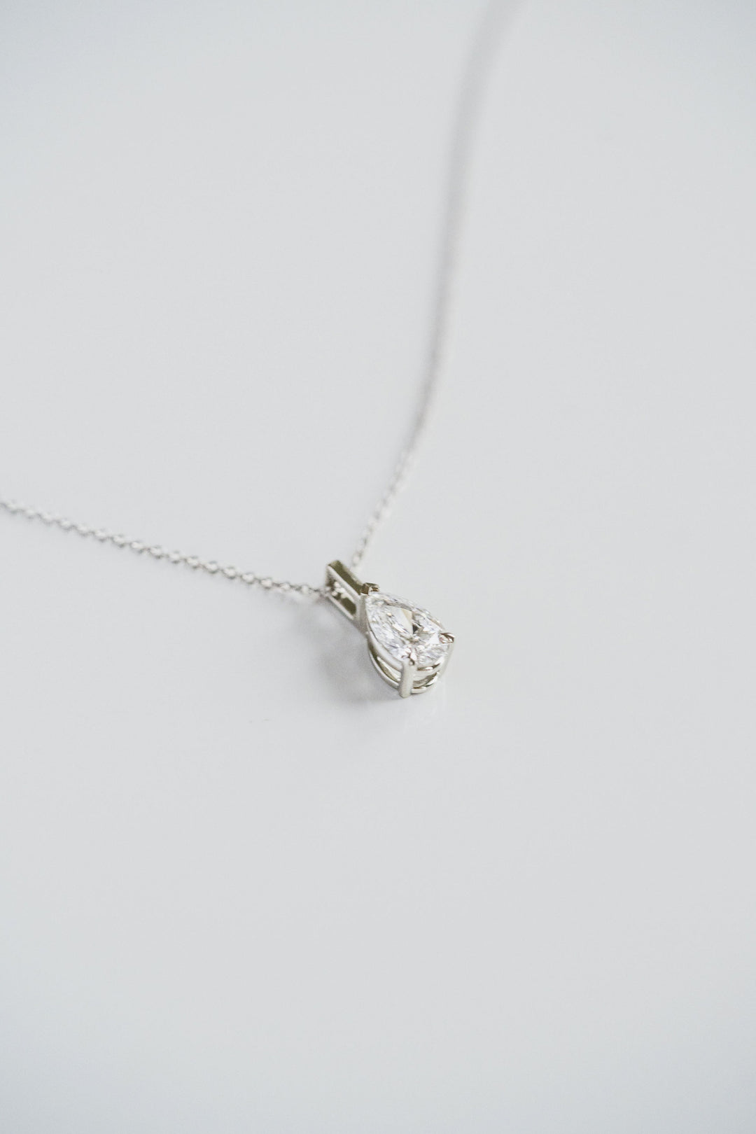 Pear Shape Diamond Solitaire Necklace