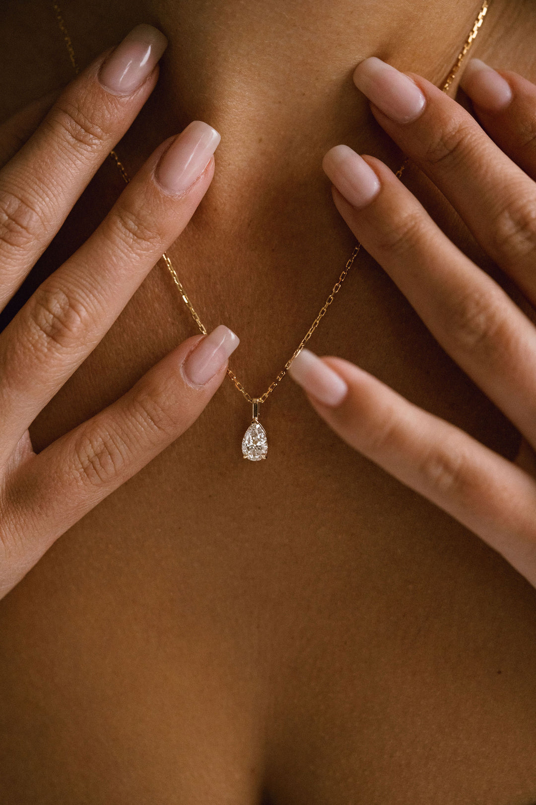 Pear Shape Diamond Solitaire Necklace