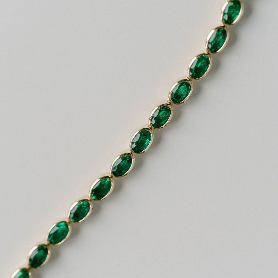 Oval Emerald Bezel Tennis Bracelet