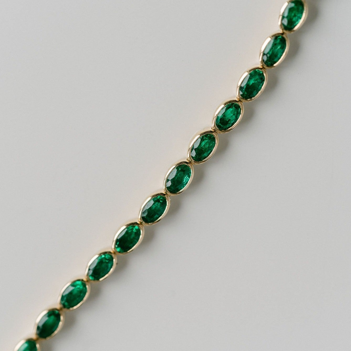 Oval Emerald Bezel Tennis Bracelet