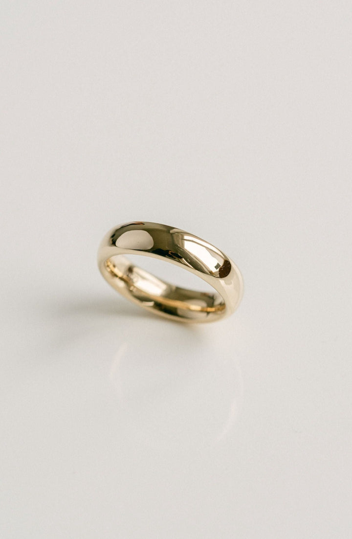 Rounded Heavy Mens Band, 14k Yellow Gold