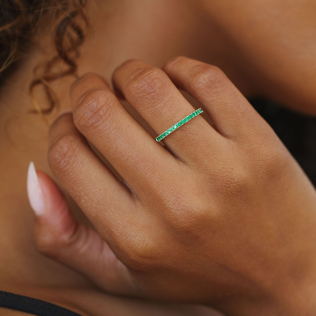 Emerald Pavè Band - 1.8mm