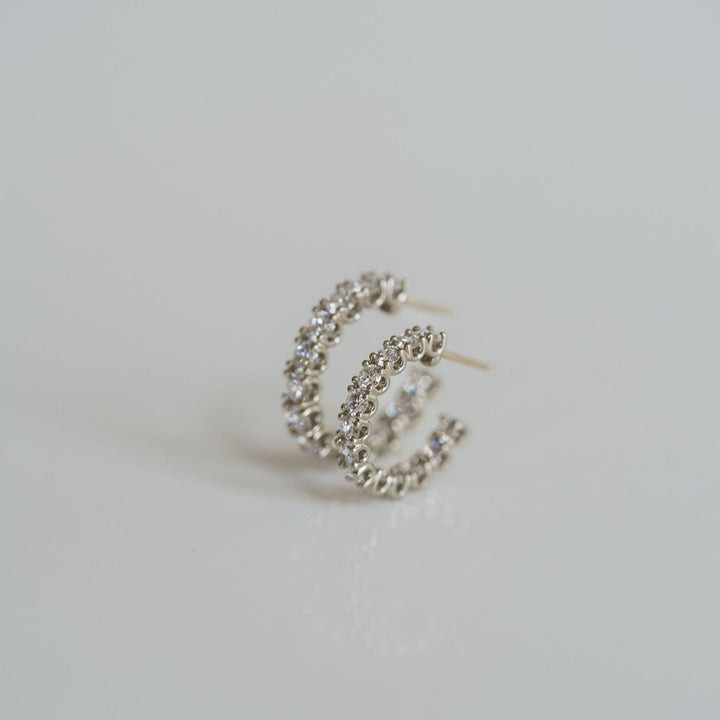 Round Brilliant Diamond Dahlia Hoops