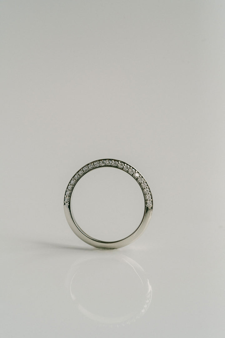 Diamond Pavé Knife-Edge Band, 14k White Gold