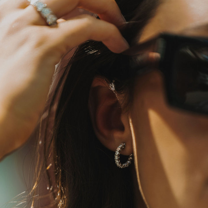 Round Brilliant Diamond Dahlia Hoops