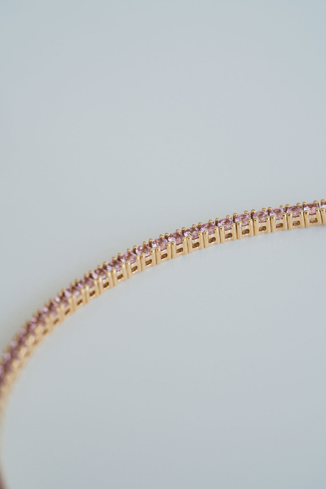 Round Pink Sapphire Tennis Bracelet