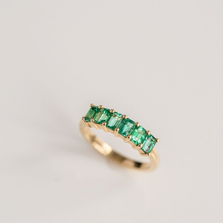 Emerald Cut Emerald Band