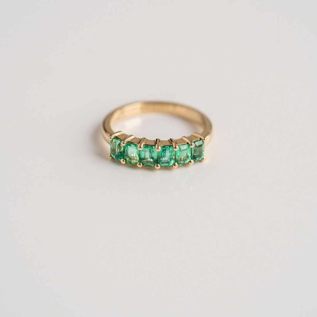 Emerald Cut Emerald Band