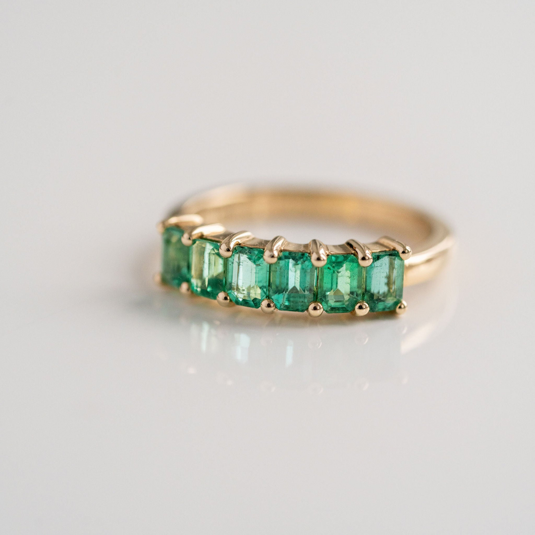 Emerald Cut Emerald Band