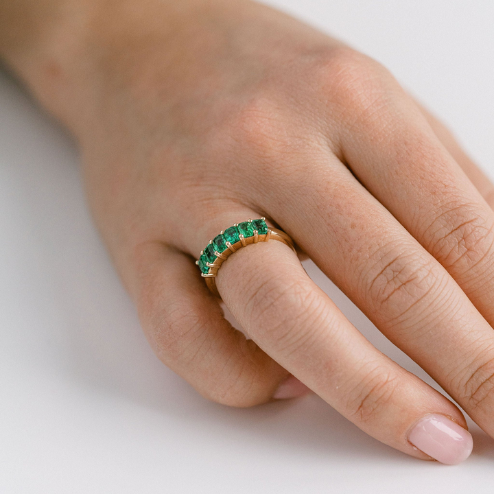 Emerald Cut Emerald Band