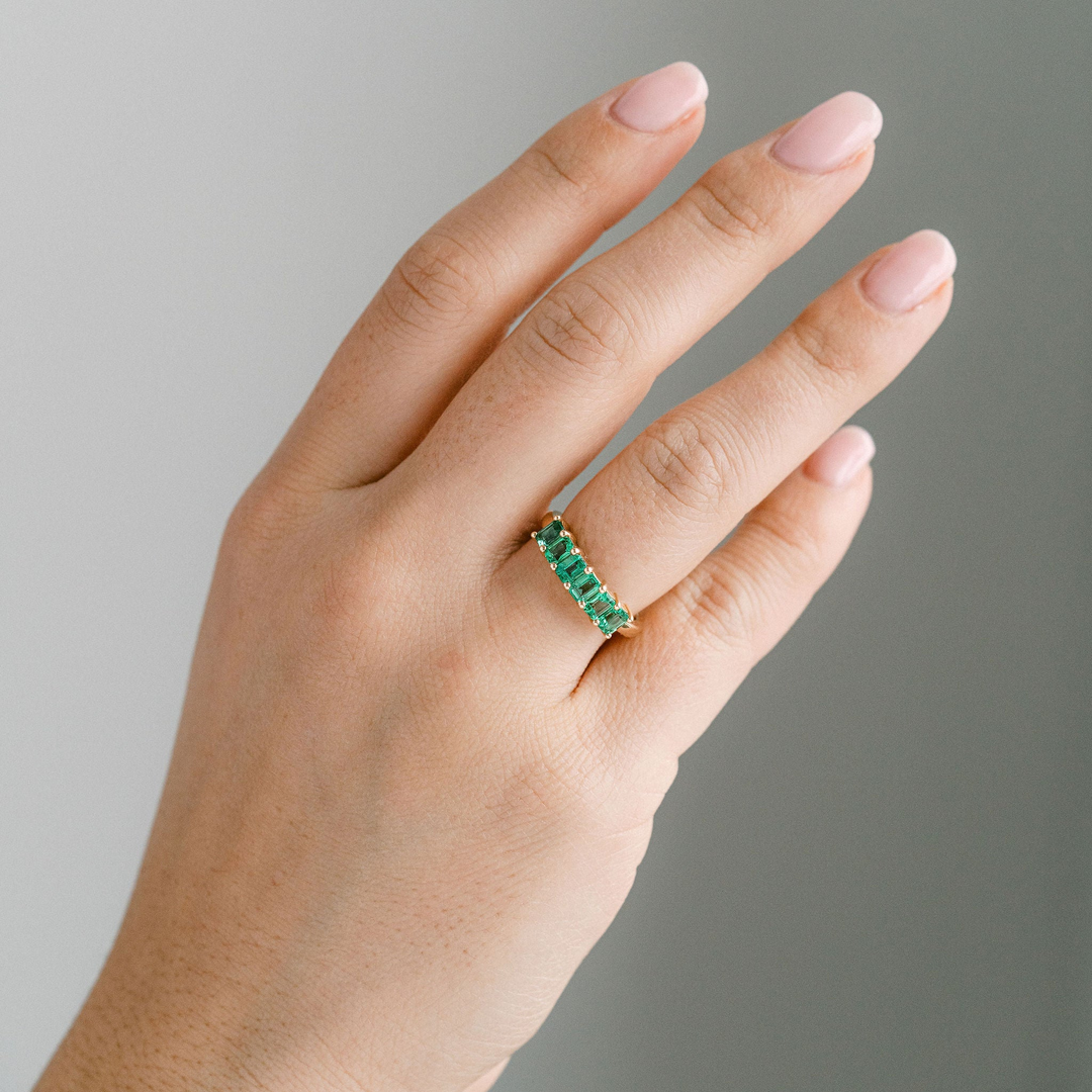 Emerald Cut Emerald Band