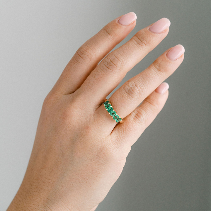 Emerald Cut Emerald Band
