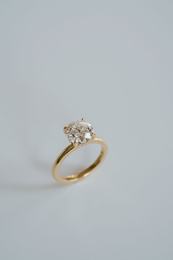 Round Brilliant Diamond Cavalier Solitaire With Collar