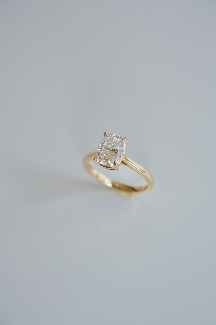 Elongated Cushion Cut Diamond Low-Set Dominion