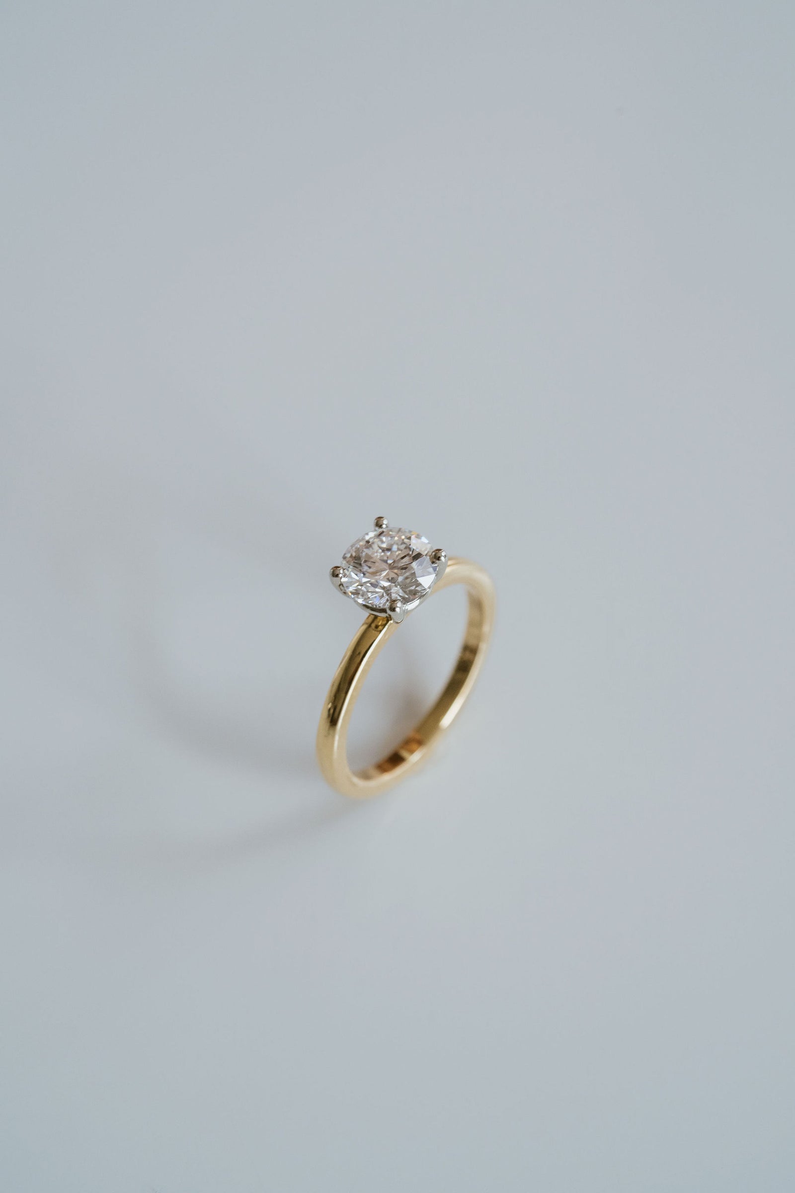 Round Brilliant Diamond Two Tone Cavalier Solitaire