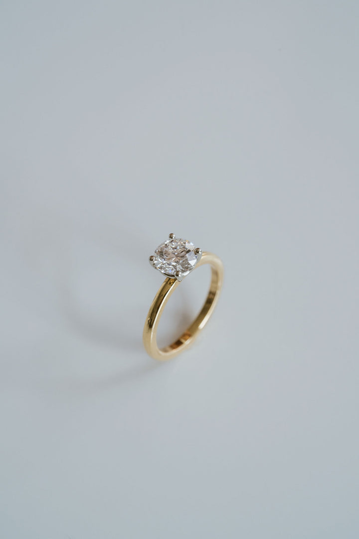 Round Brilliant Diamond Two Tone Cavalier Solitaire