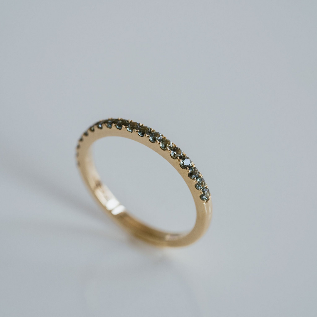 Light Teal Pavè Band - 1.8mm