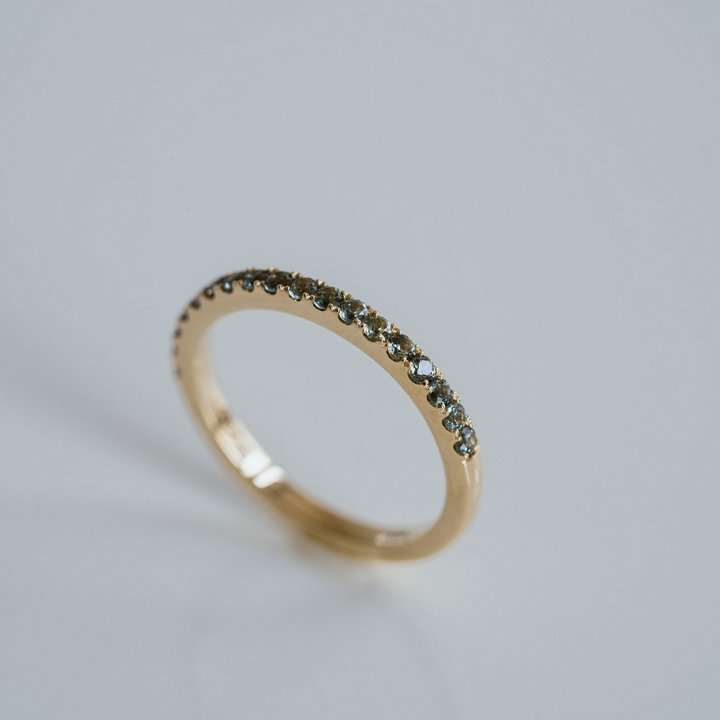 Light Teal Pavè Band - 1.8mm