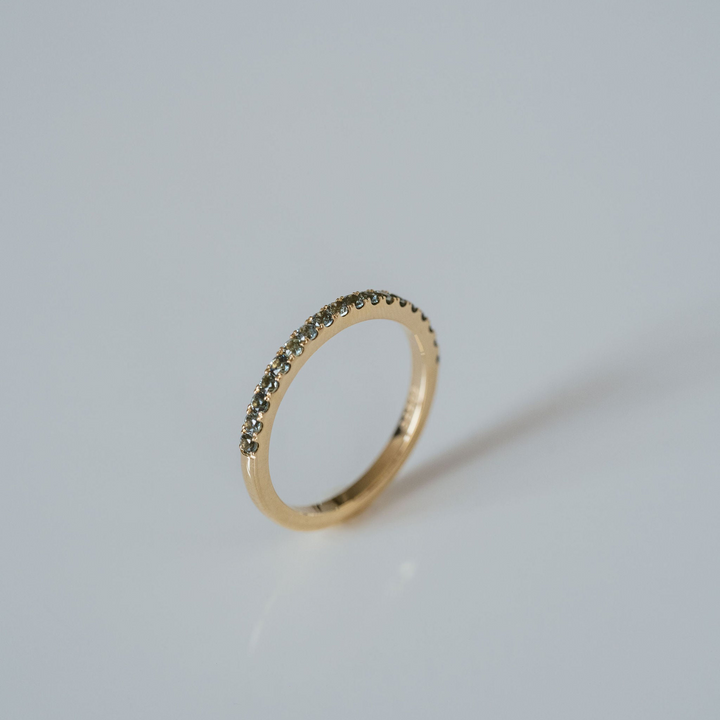 Light Teal Pavè Band - 1.8mm