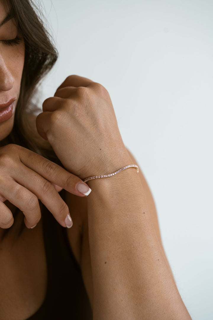 Round Pink Sapphire Tennis Bracelet