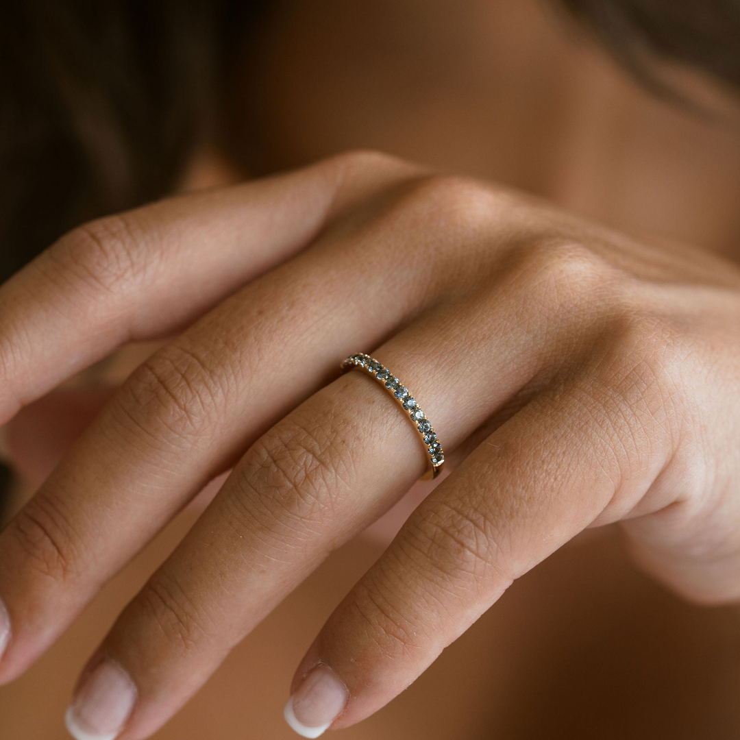 Light Teal Pavè Band - 1.8mm