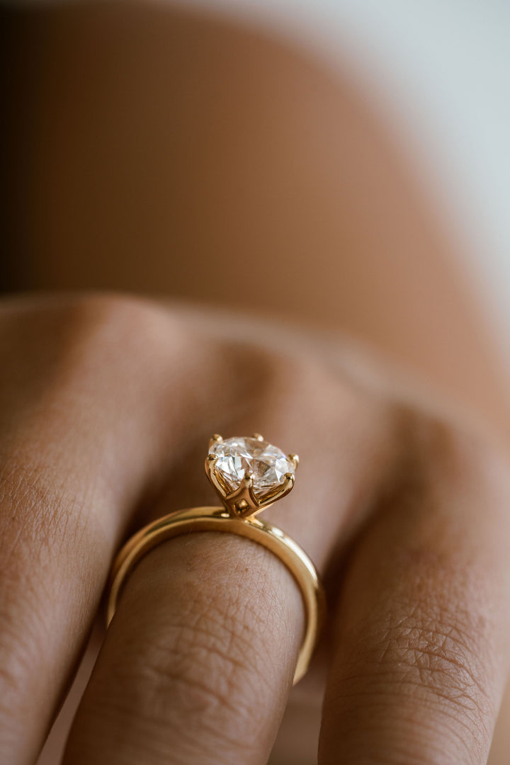 Round Brilliant Diamond Six Prong Tulip