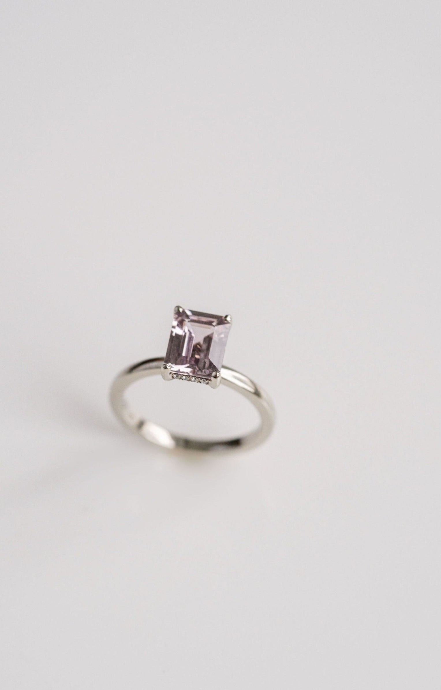 Emerald cut hot sale purple sapphire