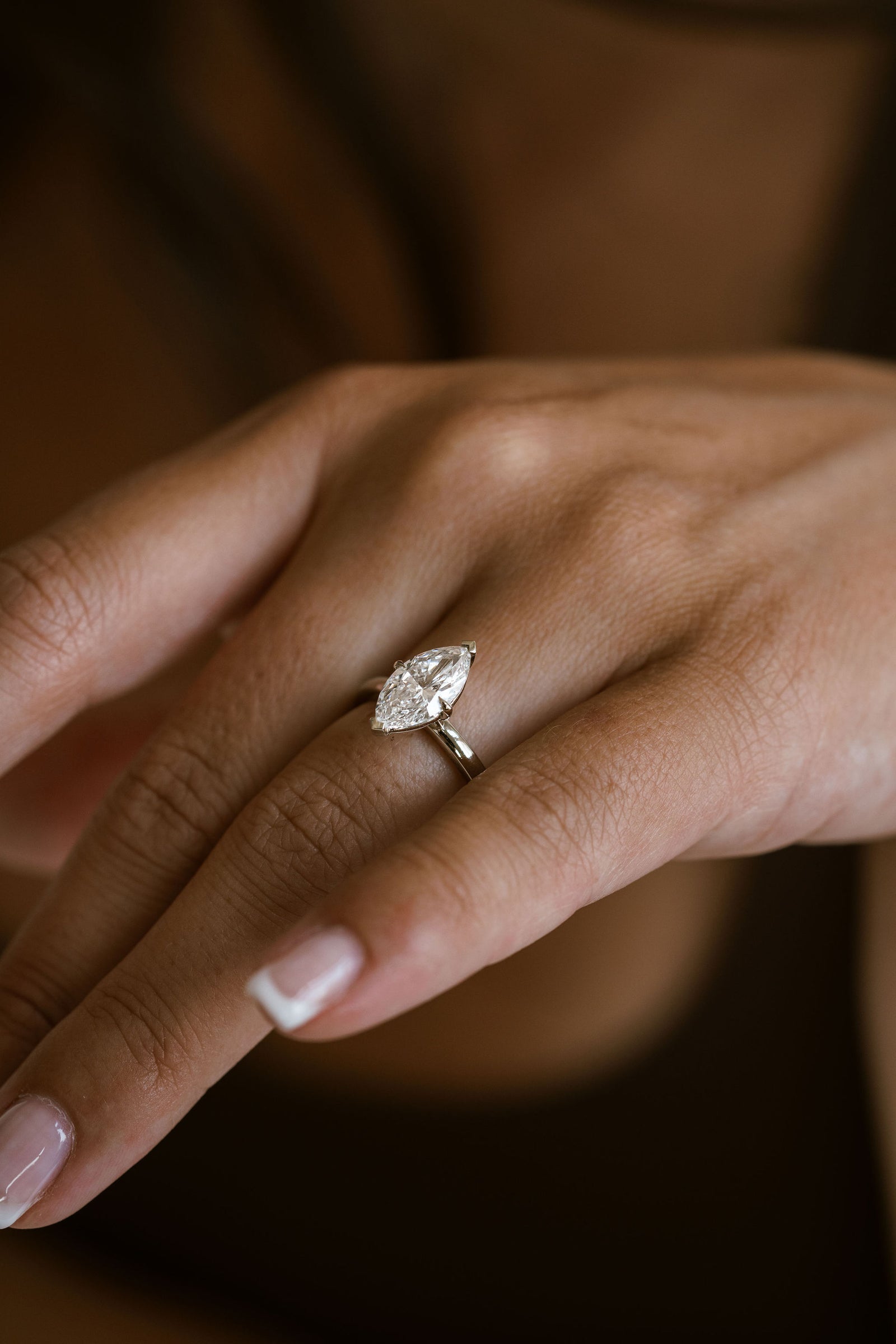 Marquise Diamond Cavalier Solitaire