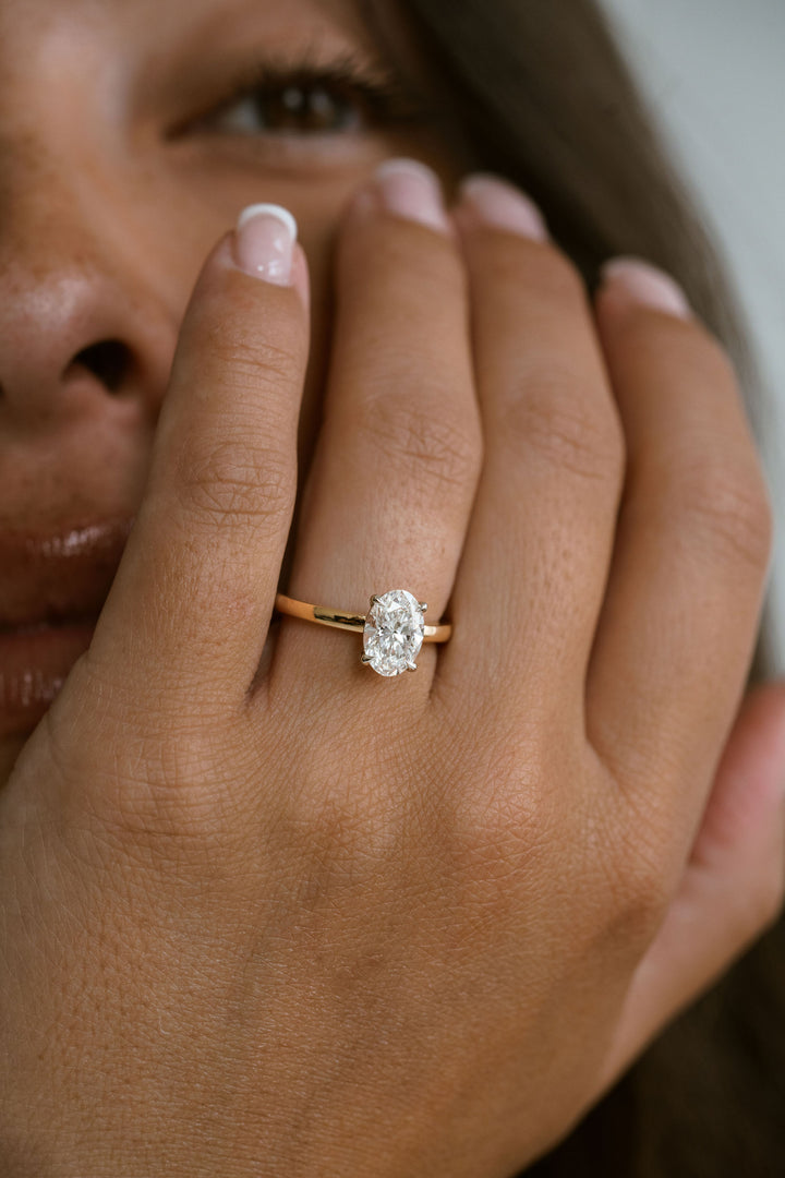 Oval Diamond Two Tone Cavalier Solitaire