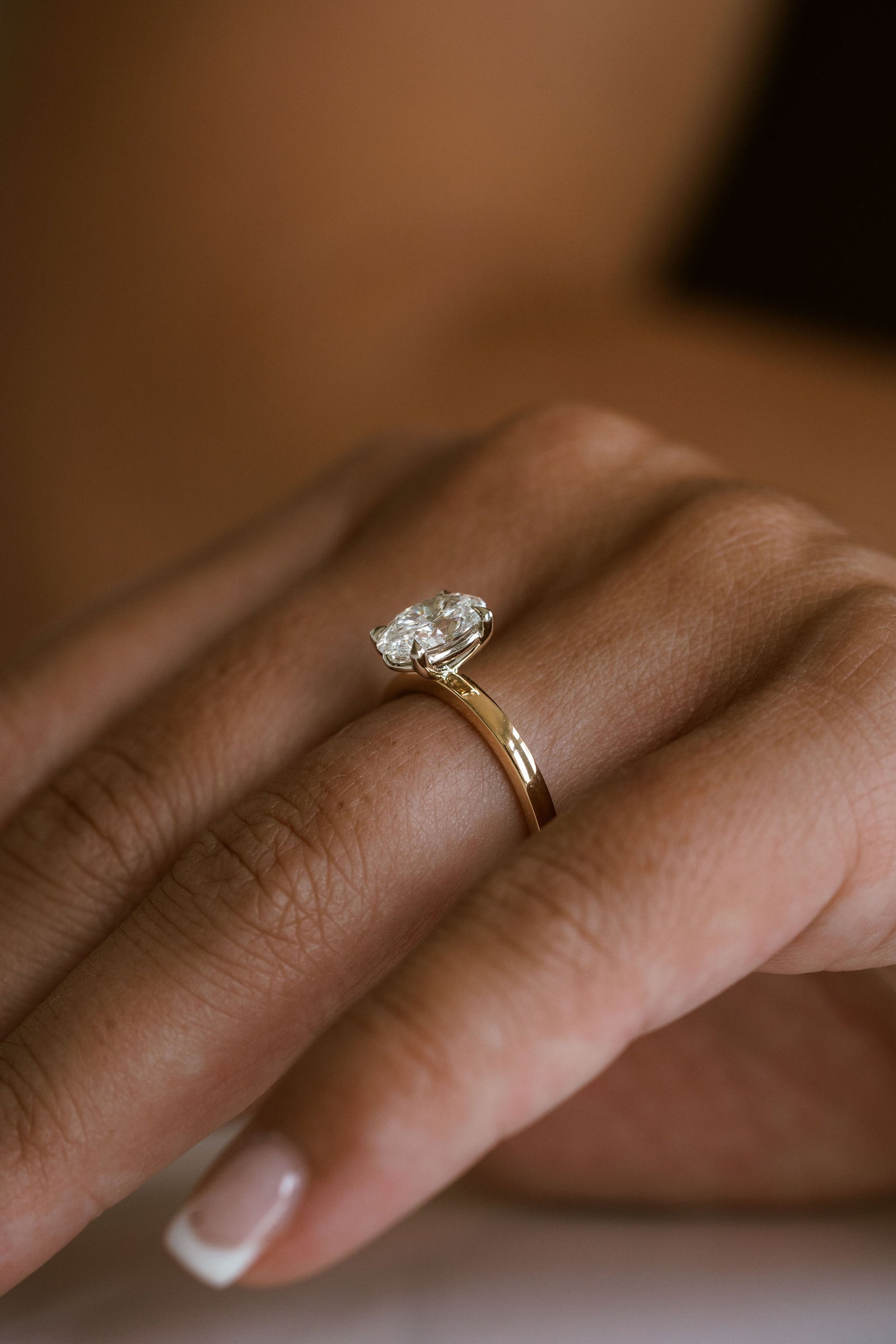 Oval Diamond Two Tone Cavalier Solitaire