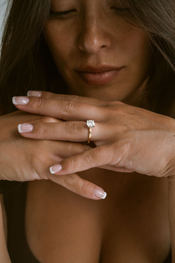 Round Brilliant Diamond Two Tone Cavalier Solitaire