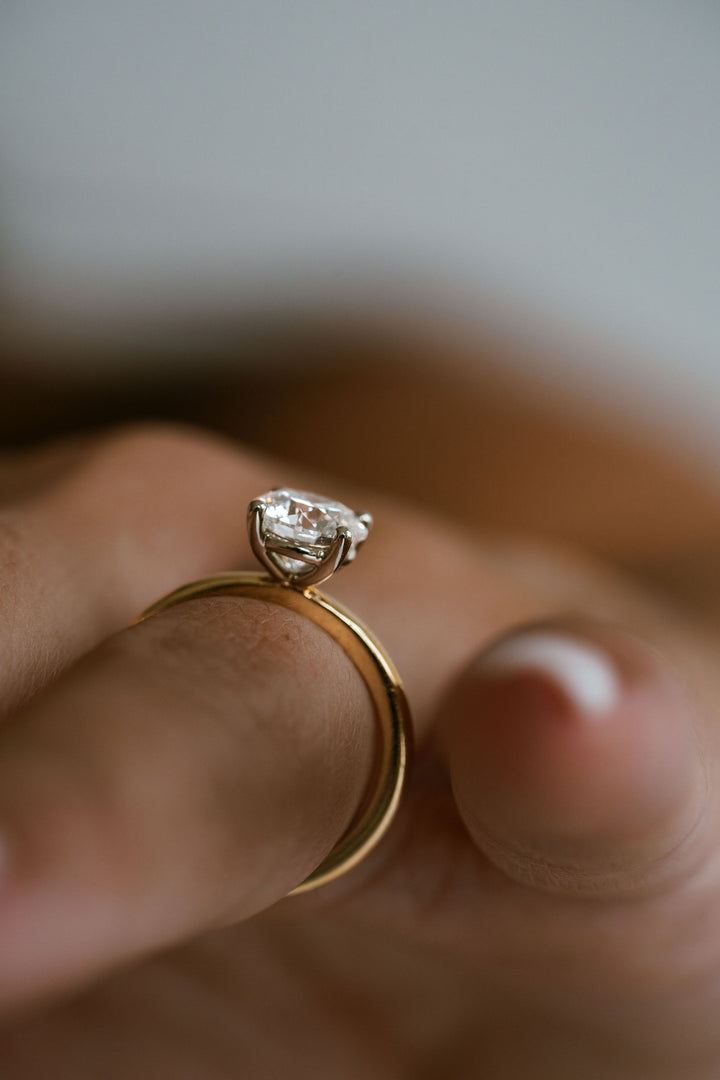 Round Brilliant Diamond Two Tone Cavalier Solitaire