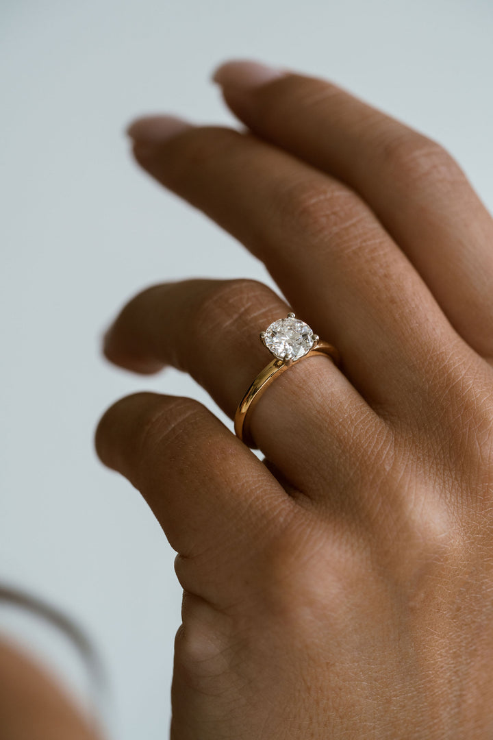 Round Brilliant Diamond Two Tone Cavalier Solitaire