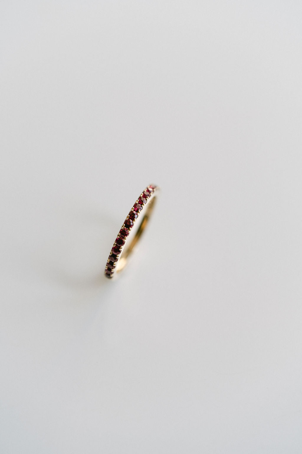 Round Ruby Pavé Band, 14k Yellow Gold