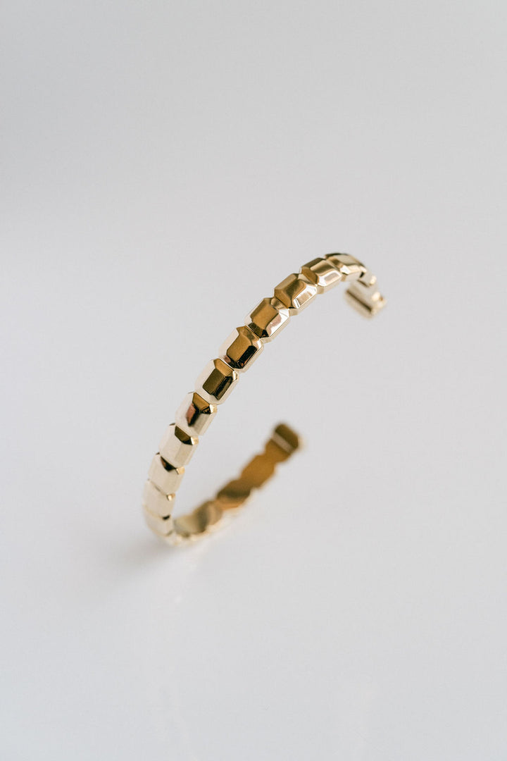 Faceted Geometric Gold Cuff