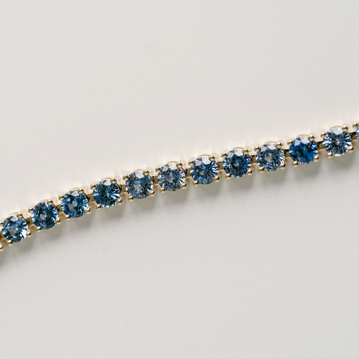Round Blue Sapphire Tennis Bracelet