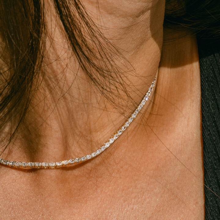 Oval Diamond Tennis Necklace