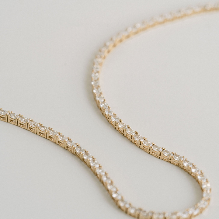 Oval Diamond Tennis Necklace