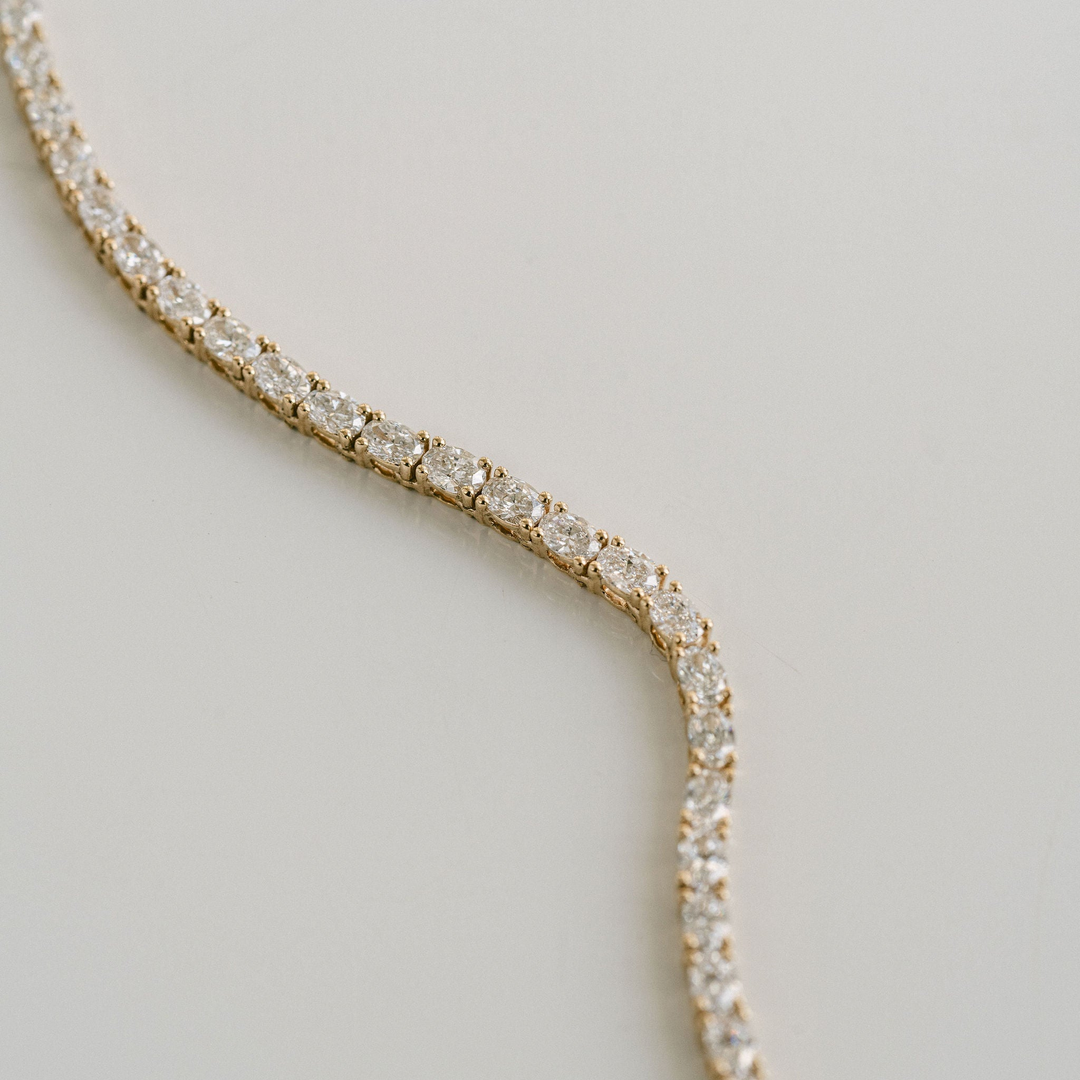 Oval Diamond Tennis Necklace