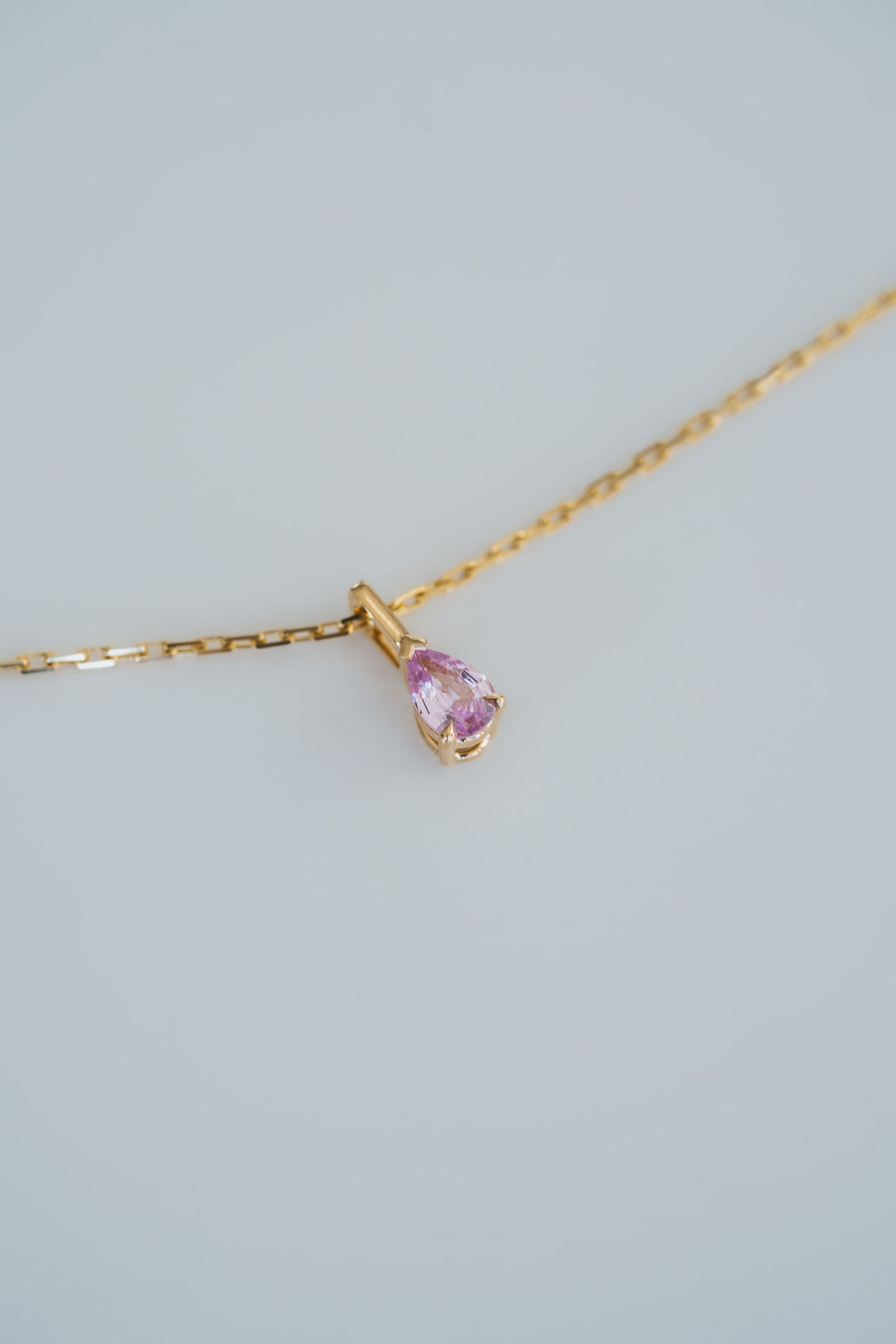 Pear Shape Pink Sapphire Solitaire Box Pendant