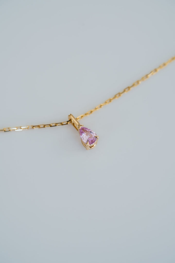 Pear Shape Pink Sapphire Solitaire Box Pendant