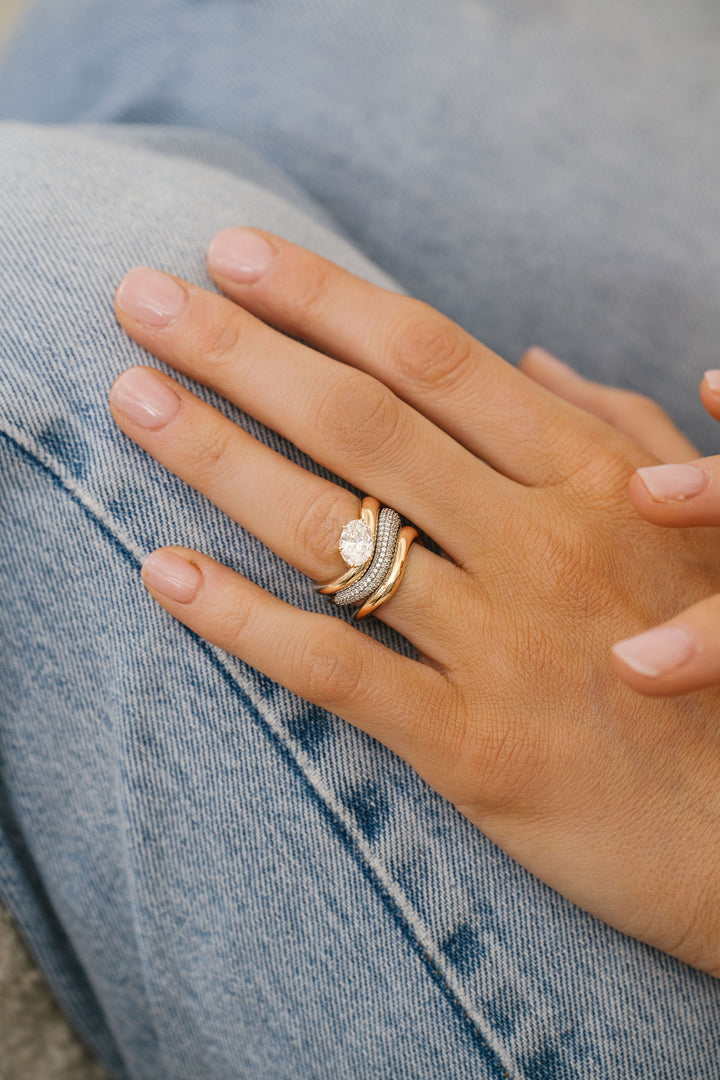 Oval Diamond Embrace Ring 14k YG - Spring Bridal 2024 Cavalier Collection