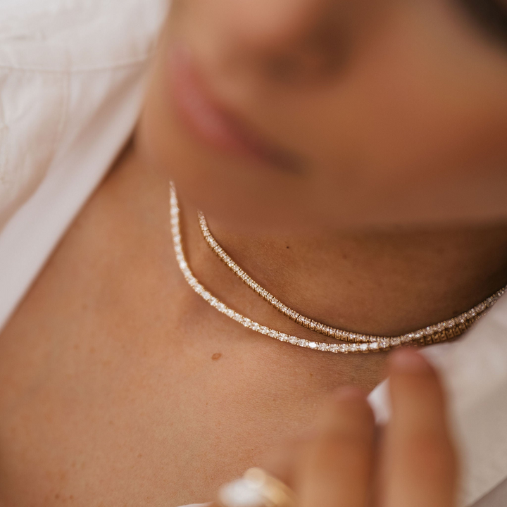 Oval Diamond Tennis Necklace