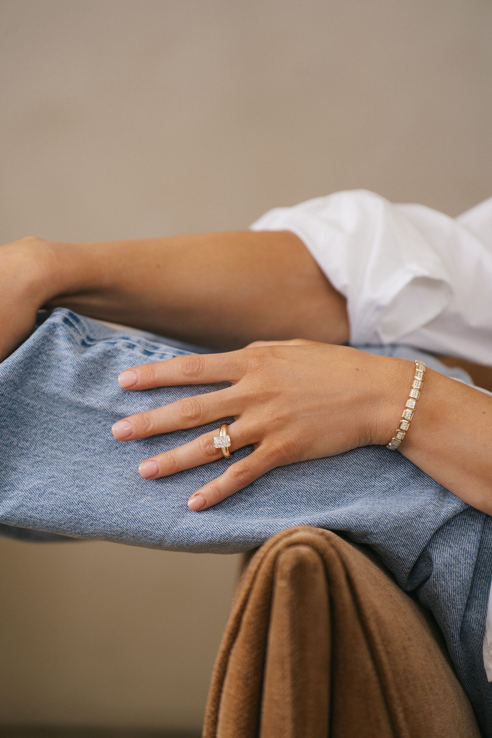 Faceted Geometric Diamond Pavè Cuff Solid 14k Yellow Gold, 14k White Gold - Spring Bridal 2024
