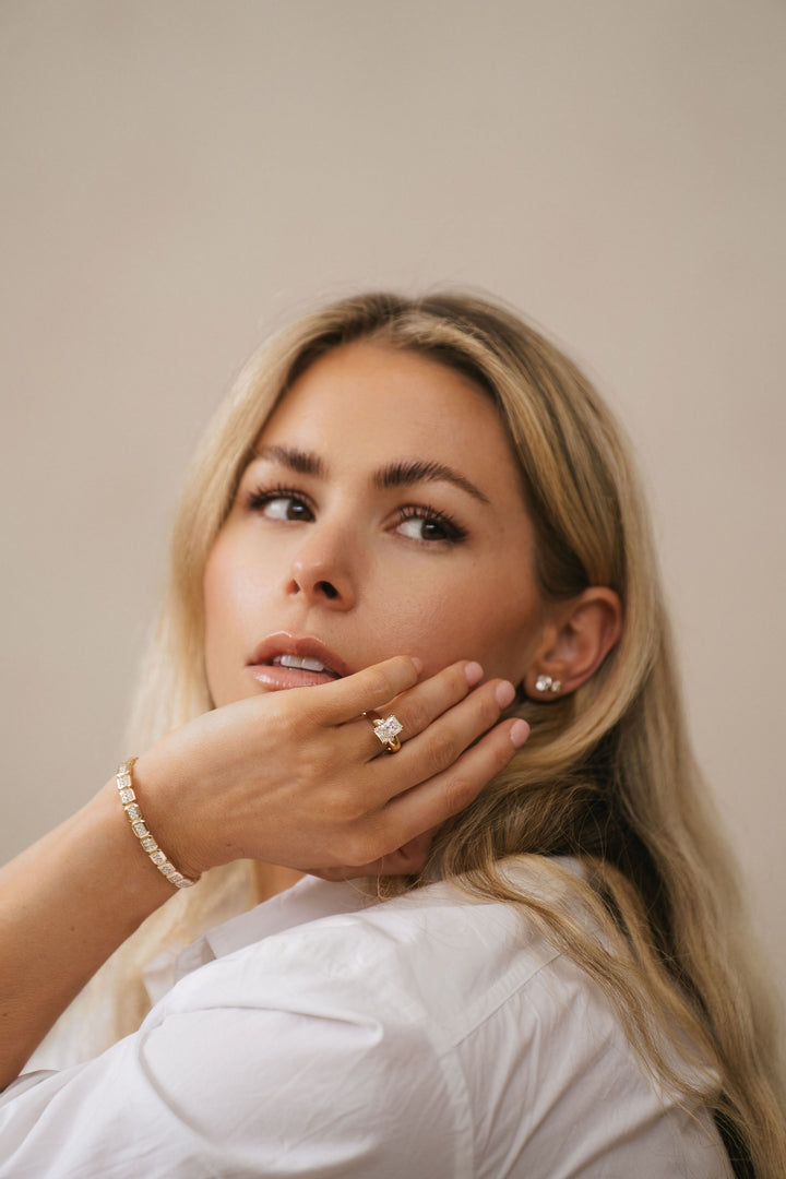 Faceted Geometric Diamond Pavè Cuff Solid 14k Yellow Gold, 14k White Gold - Spring Bridal 2024