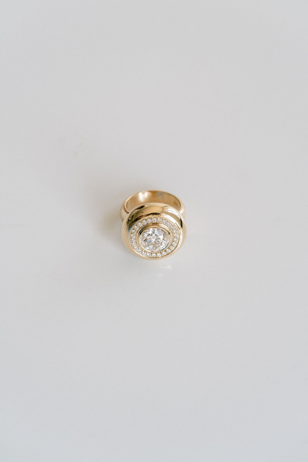 Cavalier Fine Jewelry - Round Brilliant Diamond Dial Signet Ring, 14k Yellow Gold