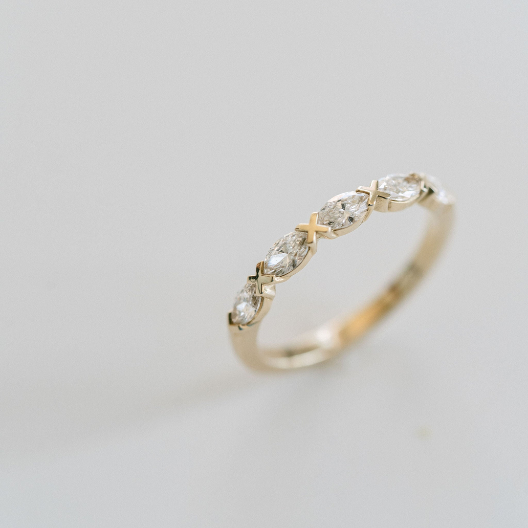 Marquise Cut XO Diamond Band